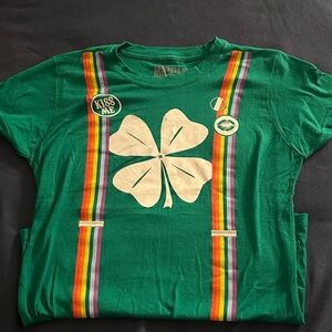 Green St Patty’s Day Shirt with Shamrock Design